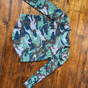 Veronica Beard Green Camouflage Top